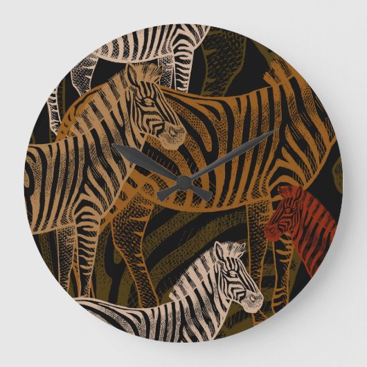 African Safari: Zebra  ontwerp Grote Klok (Voorkant)