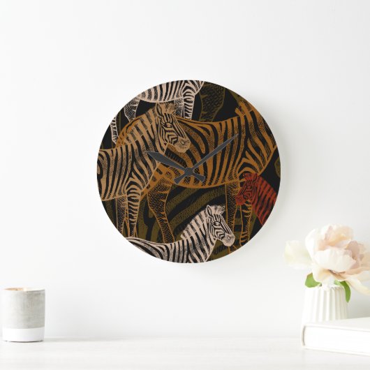 African Safari: Zebra ontwerp Grote Klok (Huis)