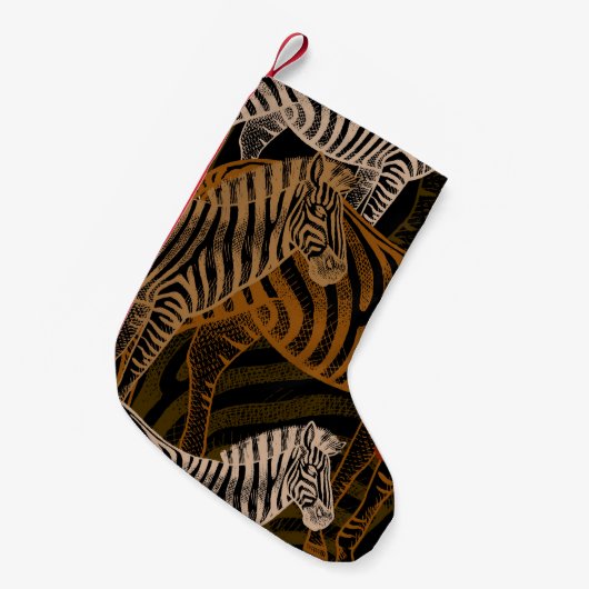 African Safari: Zebra  ontwerp Kleine Kerstsok (Voorkant (Hangend))