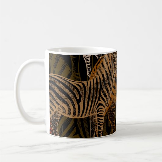 African Safari: Zebra ontwerp Koffiemok (Links)