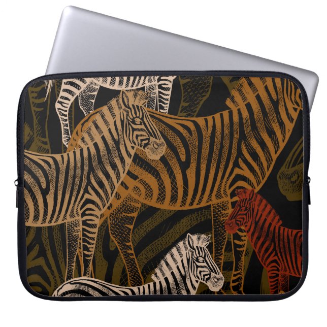 African Safari: Zebra  ontwerp Laptop Sleeve (Voorkant)