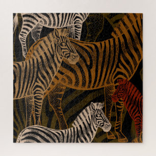 African Safari: Zebra ontwerp Legpuzzel