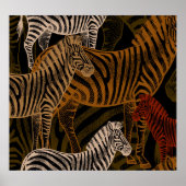 African Safari: Zebra  ontwerp Poster (Voorkant)