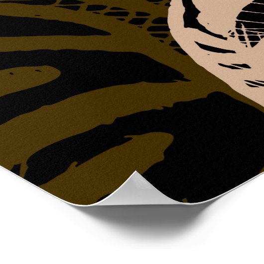 African Safari: Zebra  ontwerp Poster (Hoek)