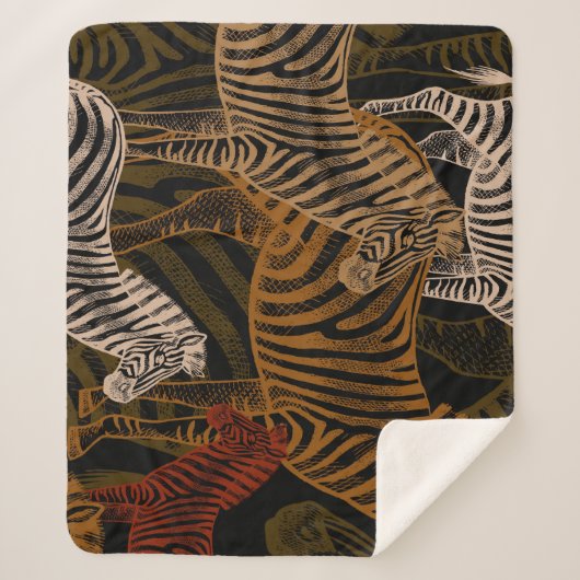 African Safari: Zebra ontwerp Sherpa Deken (Voorkant)