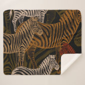 African Safari: Zebra ontwerp Sherpa Deken (Voorkant (horizontaal))