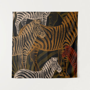 African Safari: Zebra ontwerp Wandkleed