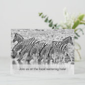 African Safari Zebra - Uitnodiging voor een leuke  (Staand voorkant)