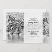 African Safari Zebra - Uitnodiging voor een leuke  (Achterkant)