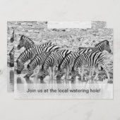 African Safari Zebra - Uitnodiging voor een leuke  (Voorkant / Achterkant)