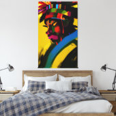 African Samurai Warrior Girl Canvas Afdruk (Insitu (Slaapkamer))