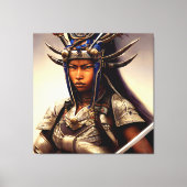 African Samurai Woman Fierce Canvas Afdruk (Voorkant)