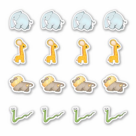 African Savanna Collectie Kiss-Cut Stickers (Voorkant)