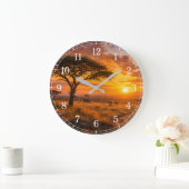 African Savanna Wall Clock — Wildlife Design Grote Klok (Huis)