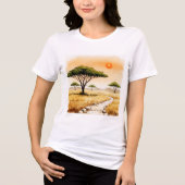 African savannah landscape Tri-Blend shirt (Voorkant)