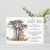 African Savannah Wild Een Baby shower Uitnodiging (Staand voorkant)