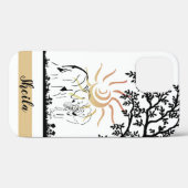 African Scene Artsy Elephant Lovers iPhone 12 Hoes (Achterkant (horizontaal))