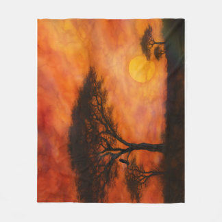 African Serengheti Sunset - Alcohol ink art Fleece Deken