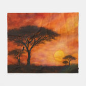 African Serengheti Sunset - Alcohol ink art Fleece Deken (Voorkant (Horizontaal))