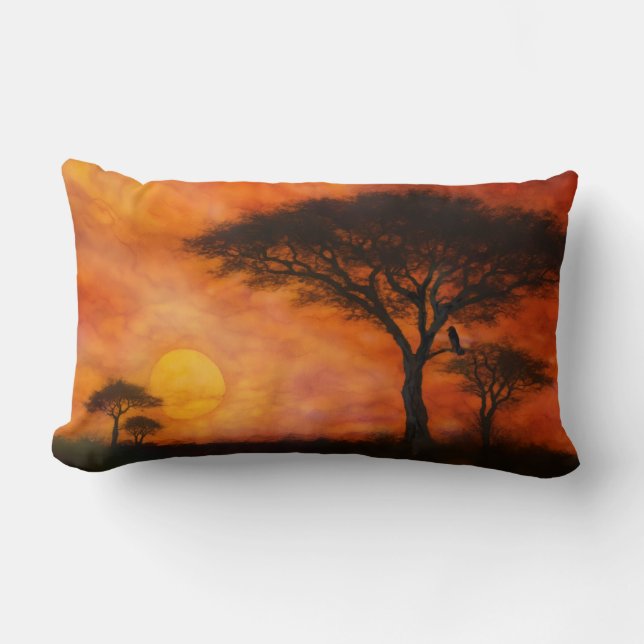 African Serengheti Sunset - Alcohol ink art Kussen (Voorkant)