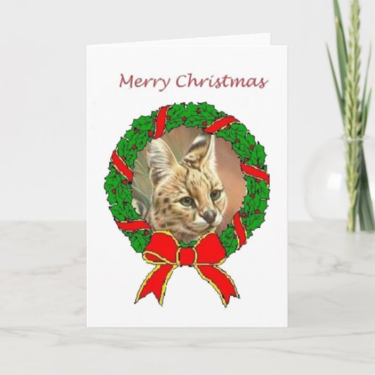 African Serval Christmas Kaart (Voorkant)