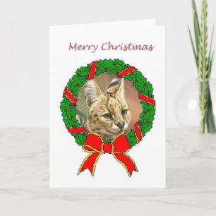 African Serval Christmas Kaart