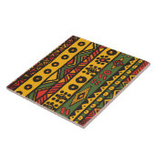 African Stripe, Sinaasappel, Zwart, Geel Keramisch Tegeltje (Zijkant)