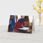 African Student Greeting Card Kaart (Gele Bloem)