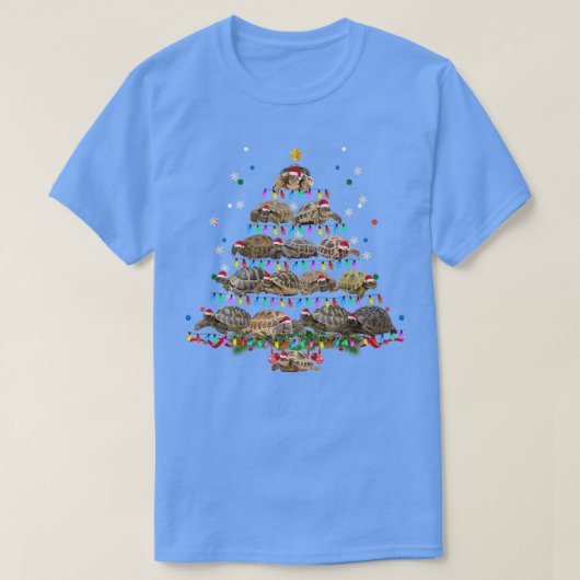 African Sulcata Tortoise Christmas Tree Funny Mars T-shirt (Design voorkant)