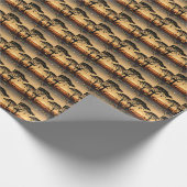 African Sunset Christmas Wrapping Paper Cadeaupapier (Hoek)