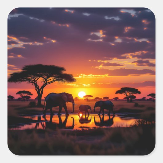 African Sunset Majesty Leggings Tights Vierkante Sticker (Voorkant)