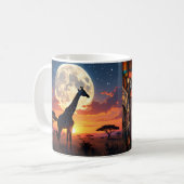 African Sunset Moon Giraffe & African Street Marke Koffiemok (Voorkant links)