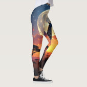 African Sunset Moon Giraffe Leggings | Tights (Rechts)