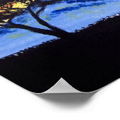 African Sunset Safari Animal Silhouette Painting Poster (Hoek)