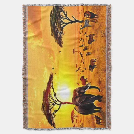 African Sunset Safari Majesty Design Deken (Voorkant Verticaal)