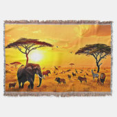 African Sunset Safari Majesty Design Deken (Voorkant)