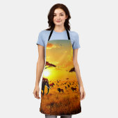 African Sunset Safari Majesty Design Schort (Gedragen)