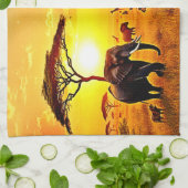 African Sunset Safari Majesty Design Theedoek (Gevouwen)