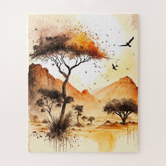 African Sunset Safari Wall Art Legpuzzel (Verticaal)