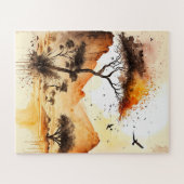 African Sunset Safari Wall Art Legpuzzel (Horizontaal)