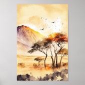 African Sunset Safari Wall Art Poster (Voorkant)