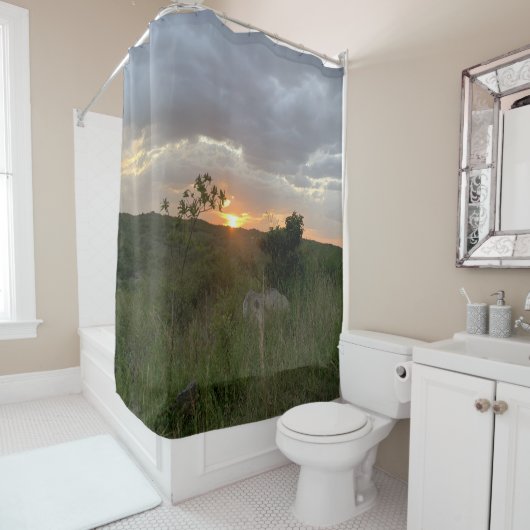 African Sunset Shower Curtain Douchegordijn (In situ)