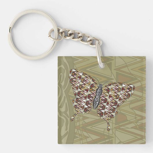 African Swallowtail Acryl Sleutelhanger (Voorkant)