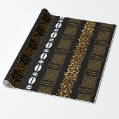 African Tribal Animal Print Wrapping Paper Cadeaupapier (Uitgerold)