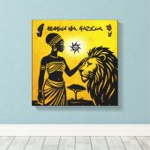 African Tribal Art: Ancestral painting ideas Canvas Afdruk (Insitu (Houten vloer))