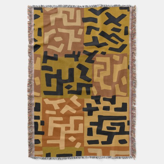 African Tribal BaKuba Deken (Voorkant Verticaal)