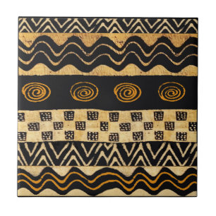 African Tribal Graphic Tegel Design - Rust Black Tegeltje