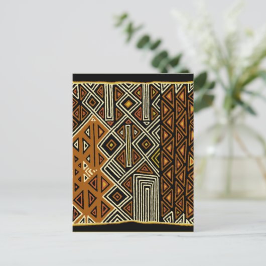 African Tribal Kuba Design Briefkaart (Staand voorkant)