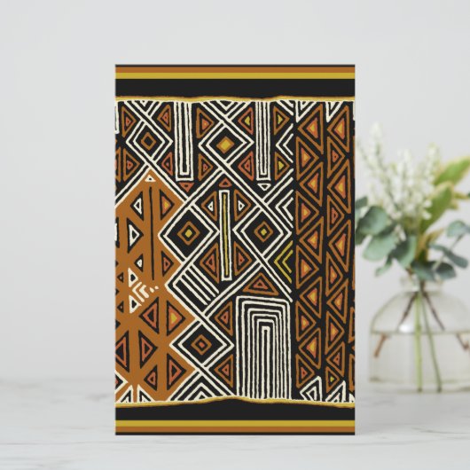 African Tribal Kuba Design Briefpapier (Staand voorkant)
