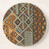 African Tribal Kuba Design Zandsteen Onderzetter (Voorkant)